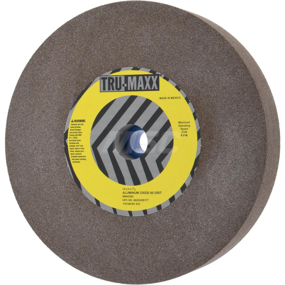 Tru-Maxx 66253255177 Bench & Pedestal Grinding Wheel: 12" Dia, 2" Thick, 1-1/2" Hole Dia, Aluminum Oxide Image