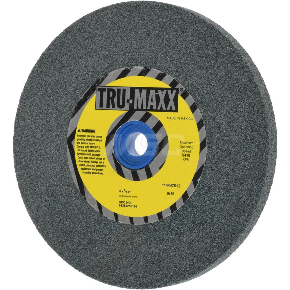 Tru-Maxx 66253255194 Bench & Pedestal Grinding Wheel: 6" Dia, 1/2" Thick, 1" Hole Dia, Silicon Carbide Image