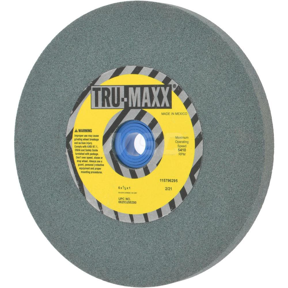 Tru-Maxx 66253255200 Bench & Pedestal Grinding Wheel: 6" Dia, 1/2" Thick, 1" Hole Dia, Silicon Carbide Image