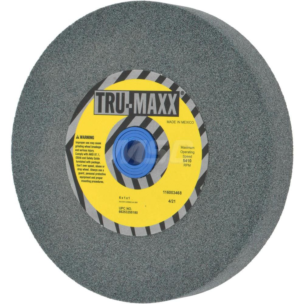 Tru-Maxx 66253255180 Bench & Pedestal Grinding Wheel: 6" Dia, 1" Thick, 1" Hole Dia, Silicon Carbide Image