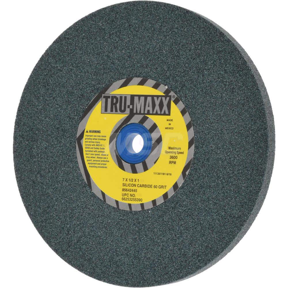 Tru-Maxx 66253255390 Bench & Pedestal Grinding Wheel: 7" Dia, 1/2" Thick, 1" Hole Dia, Silicon Carbide 