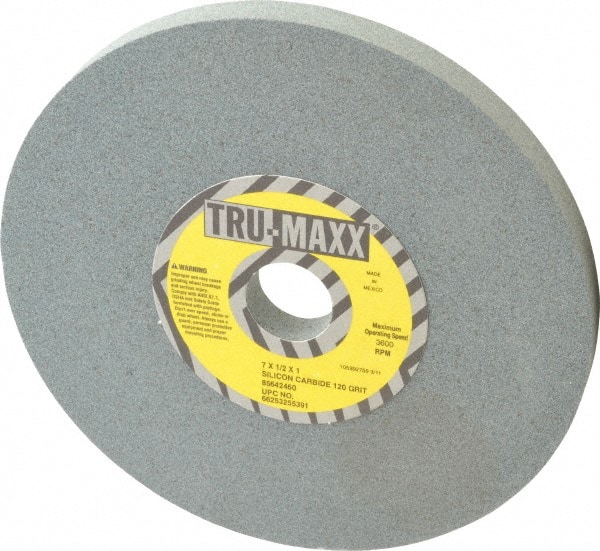 Tru-Maxx 66253255391 Bench & Pedestal Grinding Wheel: 7" Dia, 1/2" Thick, 1" Hole Dia, Silicon Carbide 