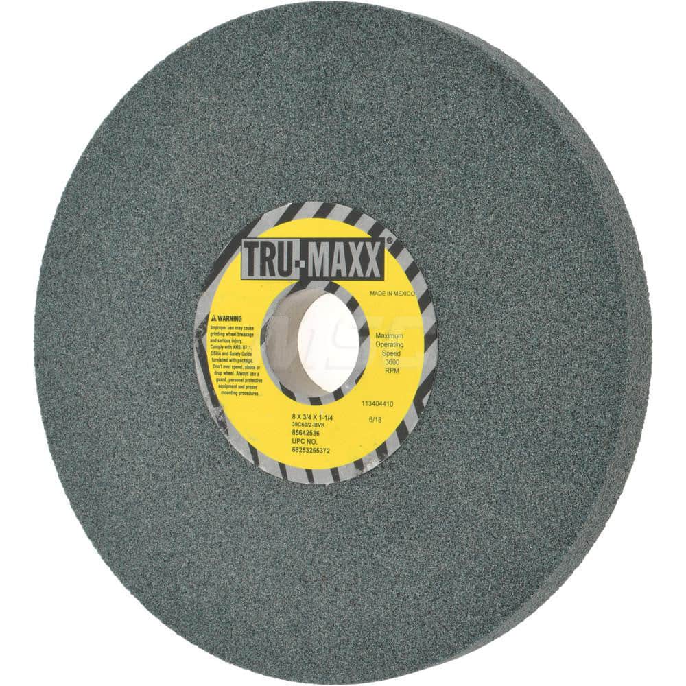Tru-Maxx 66253255372 Bench & Pedestal Grinding Wheel: 8" Dia, 3/4" Thick, 1-1/4" Hole Dia, Silicon Carbide 