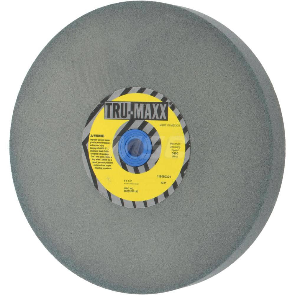 Tru-Maxx 66253255190 Bench & Pedestal Grinding Wheel: 8" Dia, 1" Thick, 1" Hole Dia, Silicon Carbide 