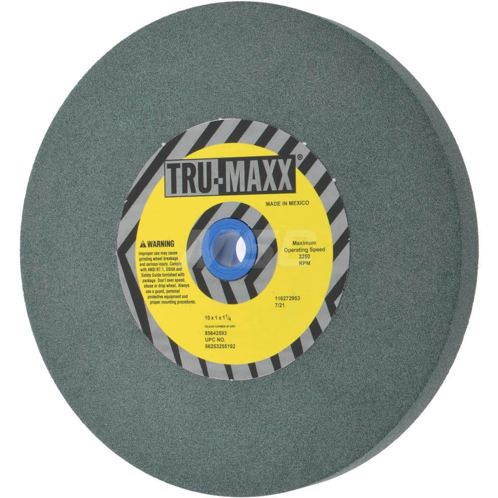 Tru-Maxx 66253255192 Bench & Pedestal Grinding Wheel: 10" Dia, 1" Thick, 1-1/4" Hole Dia, Silicon Carbide 
