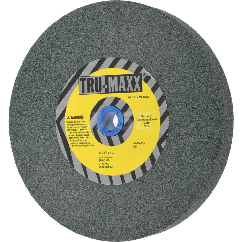 Tru-Maxx 66253259538 Bench & Pedestal Grinding Wheel: 10" Dia, 1-1/4" Thick, 1-1/4" Hole Dia, Silicon Carbide 