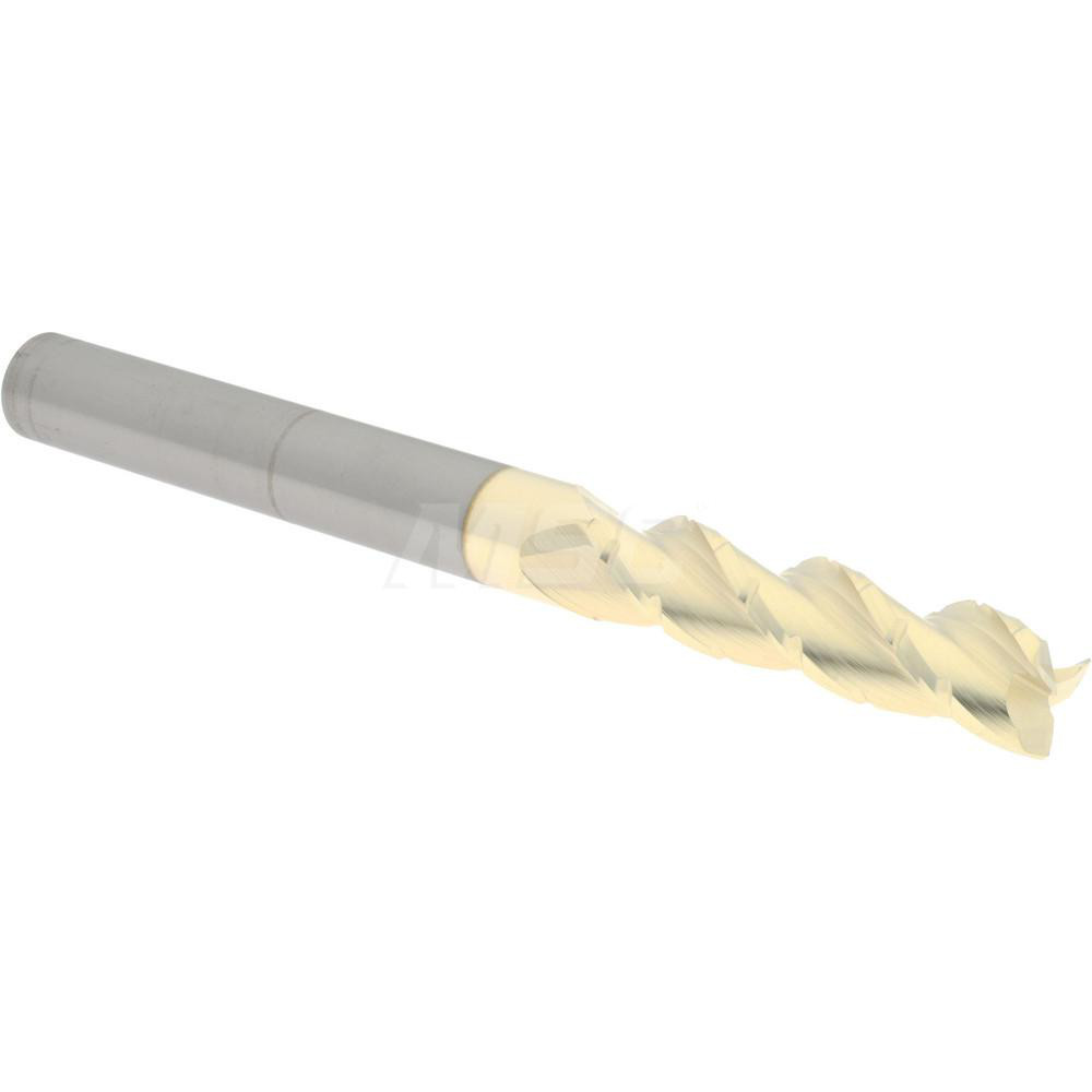 2500477 Roughing & Finishing End Mill: 3/8" Dia, 3 Flutes, Square End, Chipbreaker, Solid Carbide  