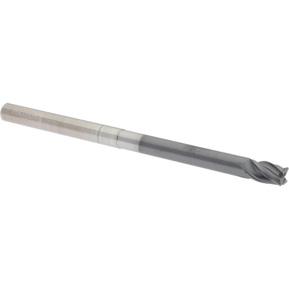 Accupro 446N2500C11 Corner Chamfer End Mill: 0.25" Dia, 0.375" LOC, 4 Flute, 0.01" Chamfer Width, Solid Carbide 