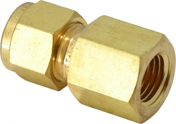 Compression Tube Connector: 1/4" Thread, Compression x FNPT