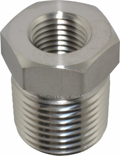 Pipe Bushing: 1/2 x 1/4" Fitting, 316 Stainless Steel