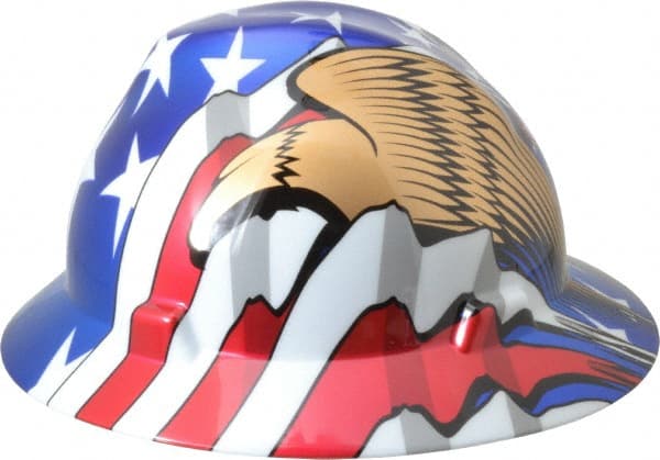 MSA V-Gard Cap Style With Dual American Flag On Both Sides Hard Hats ...