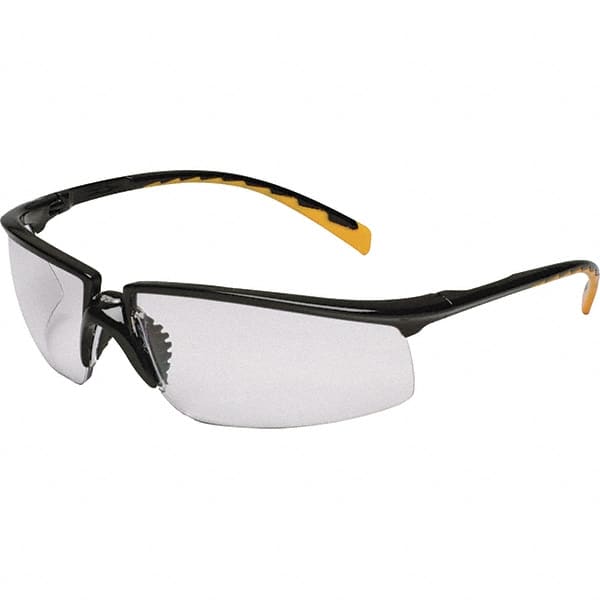 Safety Glass: Scratch-Resistant, Polycarbonate, Gray Lenses, Half-Framed, UV Protection