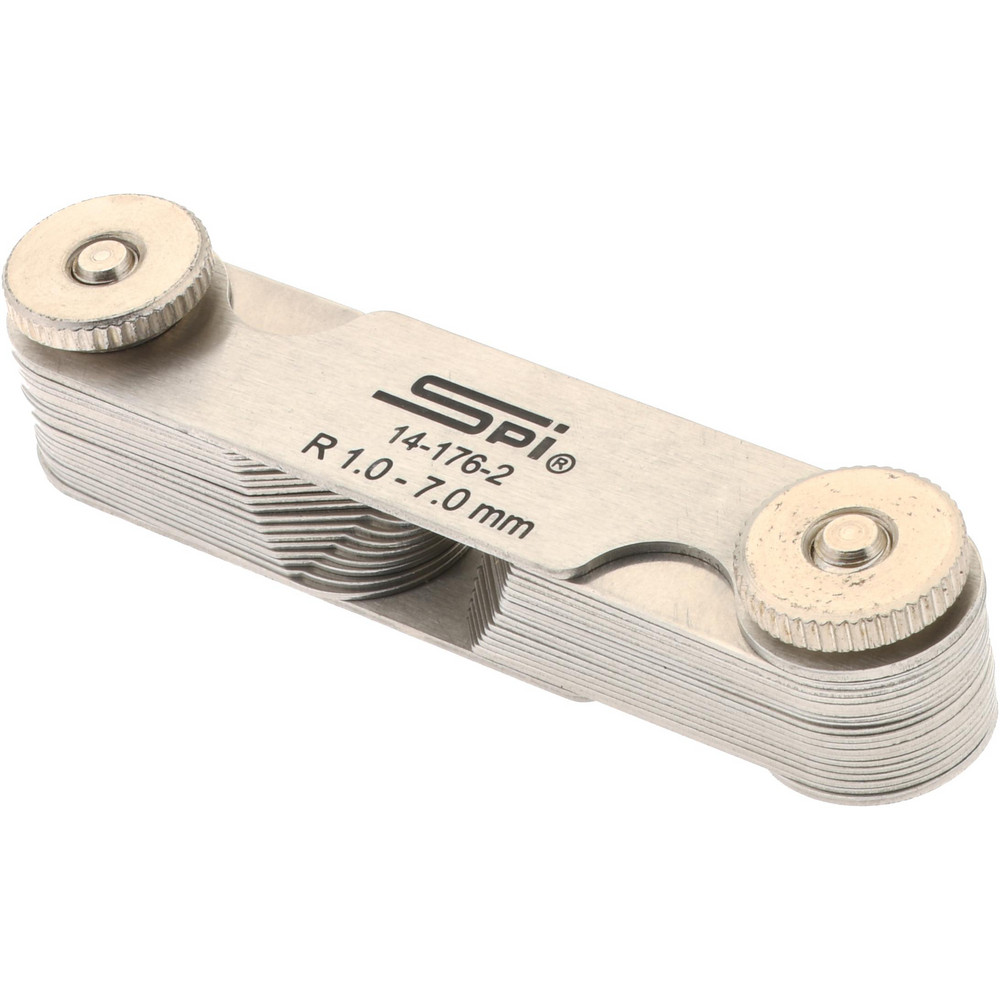 SPI Radius Gage Set Stainless Steel, 1 to 7 mm Radius, 0.25 mm
