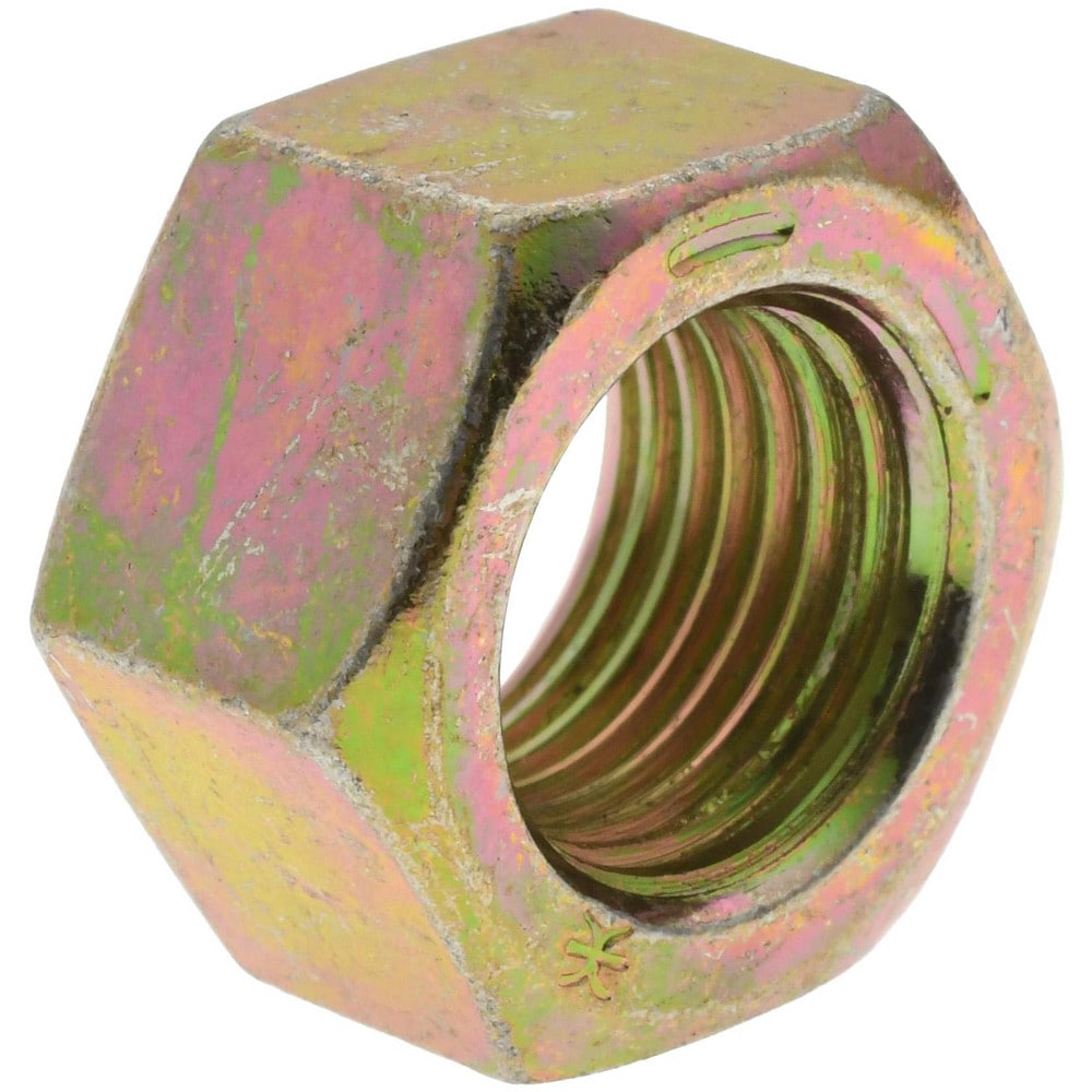 Value Collection - Hex Nut: 1/2-20, Grade 8 Steel, Yellow Zinc ...