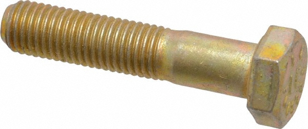 Made in USA 39331 Hex Head Cap Screw: 5/16-24 x 1-1/2", Grade 8 Steel, Zinc Yellow Dichromate Finish Image