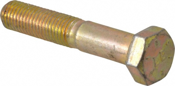 Made in USA 39332 Hex Head Cap Screw: 5/16-24 x 1-3/4", Grade 8 Steel, Zinc Yellow Dichromate Finish Image