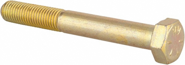 Made in USA 39335 Hex Head Cap Screw: 5/16-24 x 2-1/2", Grade 8 Steel, Zinc Yellow Dichromate Finish Image