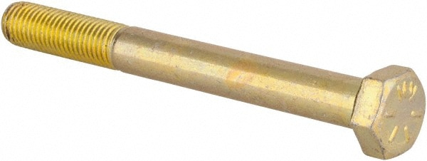 Made in USA MSC39337 Hex Head Cap Screw: 5/16-24 x 3", Grade 8 Steel, Zinc Yellow Dichromate Finish Image