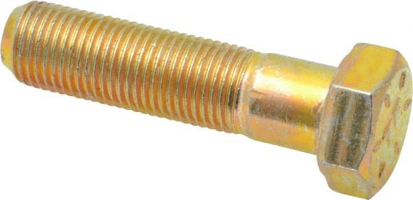 Made in USA 39408 Hex Head Cap Screw: 1/2-20 x 2", Grade 8 Steel, Zinc Yellow Dichromate Finish 