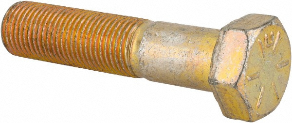 Made in USA MSC39409 Hex Head Cap Screw: 1/2-20 x 2-1/4", Grade 8 Steel, Zinc Yellow Dichromate Finish Image