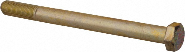 Made in USA 39420 Hex Head Cap Screw: 1/2-20 x 6", Grade 8 Steel, Zinc Yellow Dichromate Finish Image