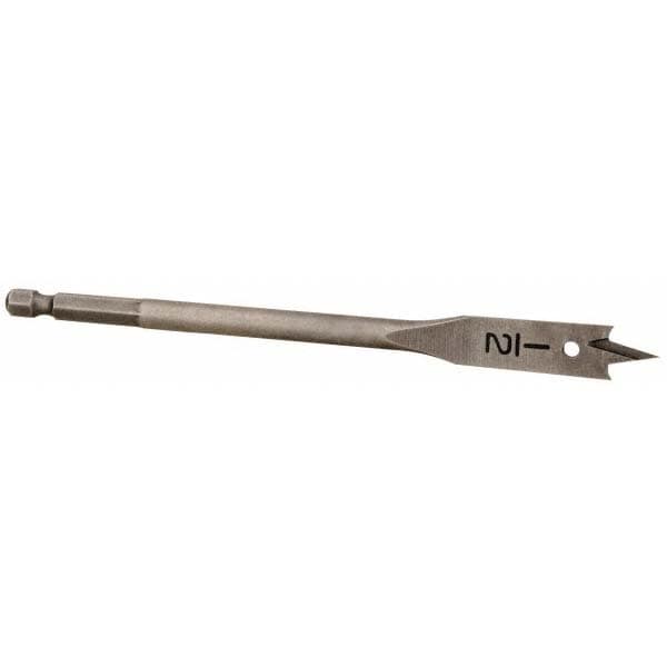 1/2", 1/4" Straight Shank, Bright Finish, Steel, Spade Blade Drill Bit