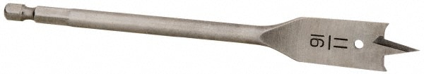 11/16", 1/4" Straight Shank, Bright Finish, Steel, Spade Blade Drill Bit