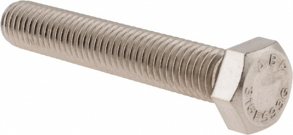 Value Collection 202794 Hex Head Cap Screw: 1/2-13 x 3", Grade 316 Stainless Steel, Uncoated Image