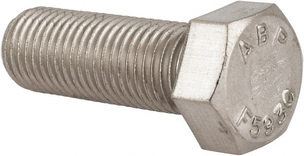 Value Collection R80323443 Hex Head Cap Screw: 7/16-20 x 1-1/4", Grade 18-8 Stainless Steel, Uncoated Image