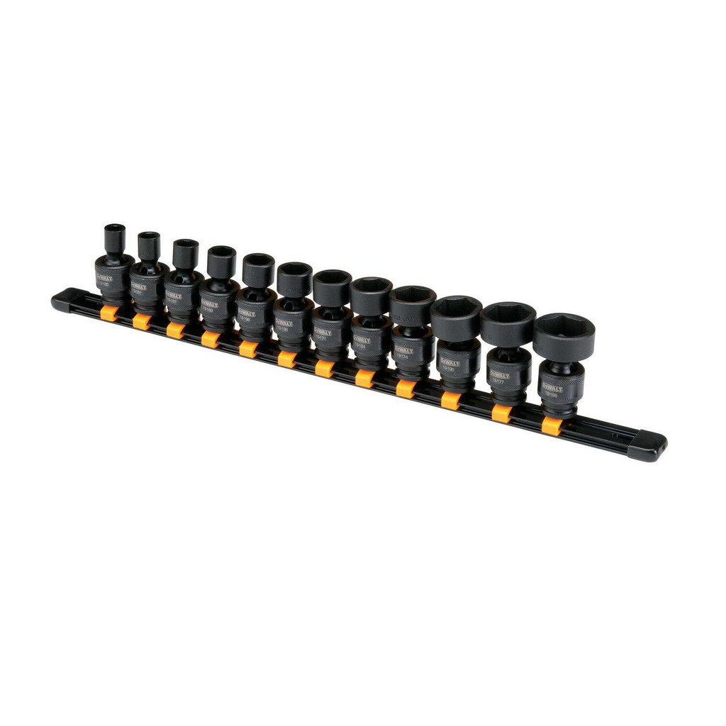 DeWALT Socket Set: Impact, 12 Pc, 3/8" Drive - 6 Point, Chrome | Part #DWMT19228