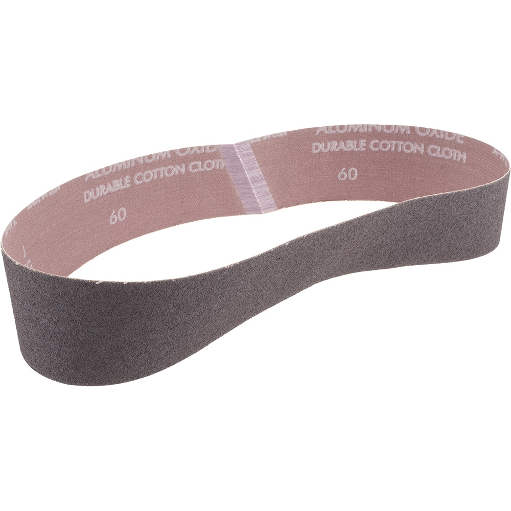 Abrasive Belt: 2" Wide, 30" Long, 60 Grit, Aluminum Oxide