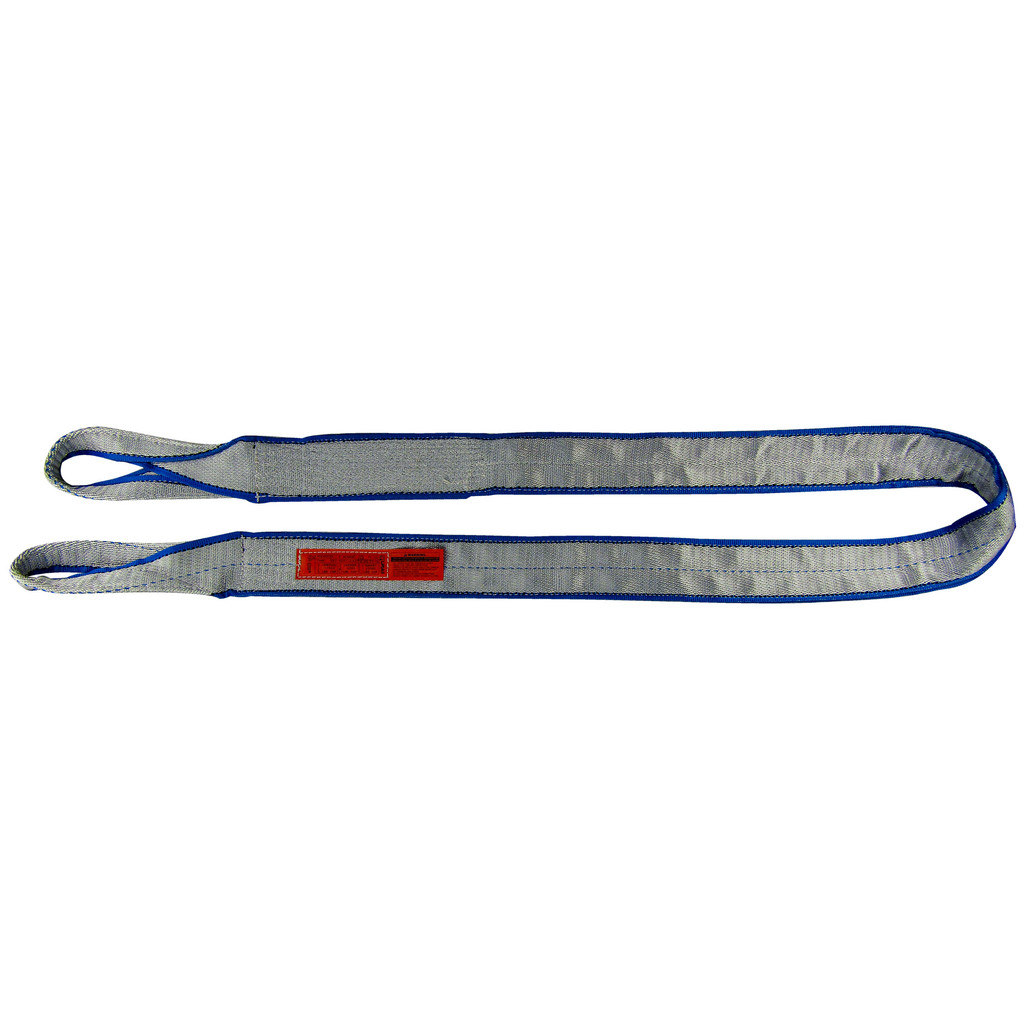 Lift-All | Tuff-Edge III Twisted Eye & Eye, Type 4 Web Sling: 3' Long, 3" Wide, 4800 lb Vertical Capacity, Polyester - 3800 lb Choker Capacity, 9600