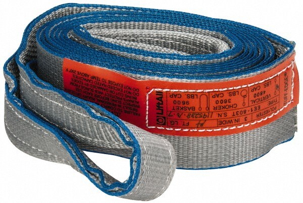 Lift-All EE1803TFX14 Eye & Eye Sling: 3" Wide, 14 Long, 9,600 lb Vertical, Polyester Image