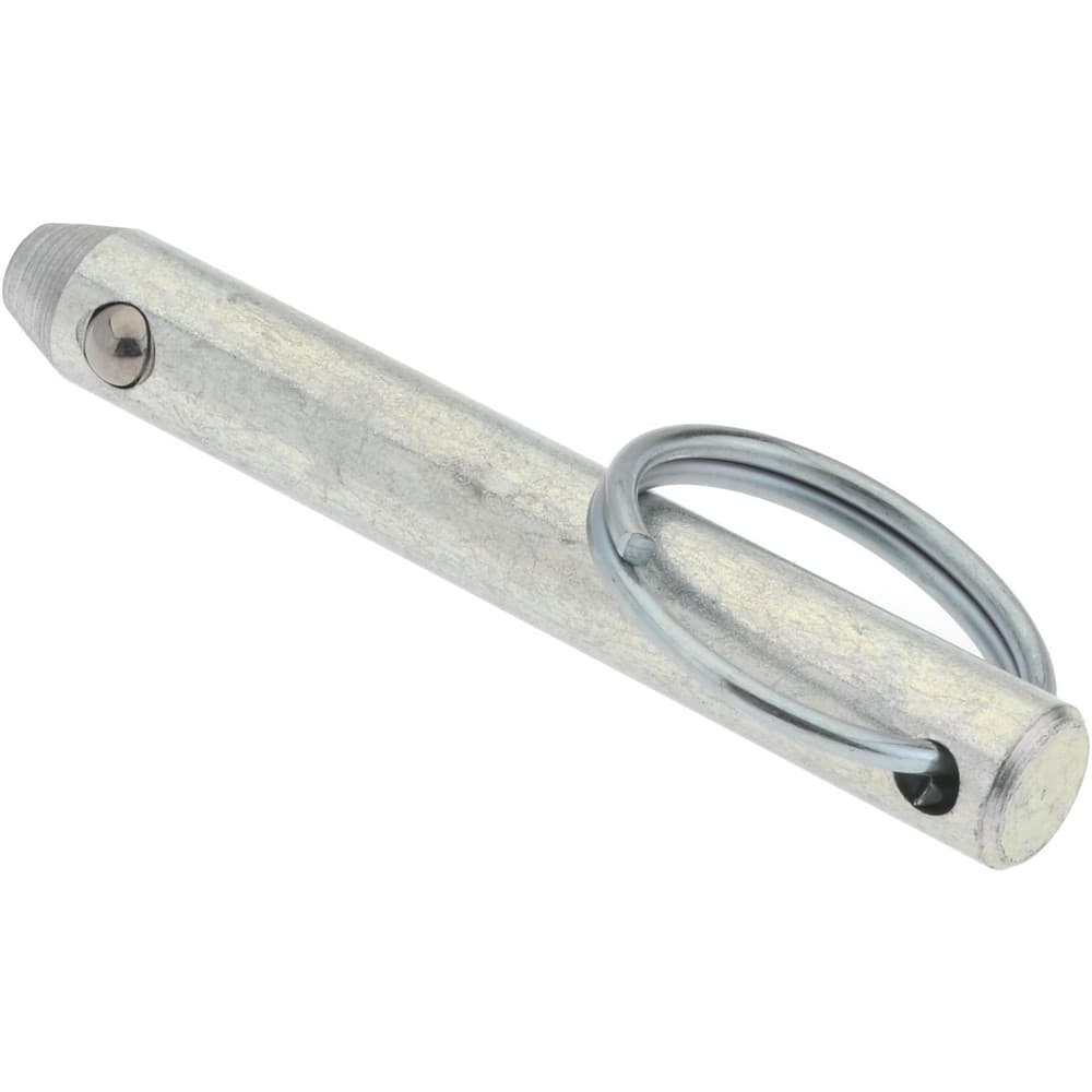 Gibraltar - 3/8″ Pin Diam, 3-1/2″ Long, Zinc Plated Steel Ball Lock Hitch  Pin - 65069528 - MSC Industrial Supply
