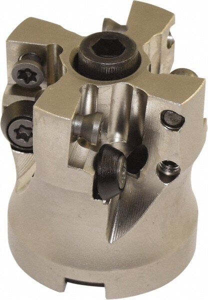 Indexable High-Feed Face Mill: 0.5 to 1.5" Cut Dia, 0.5" Arbor Hole