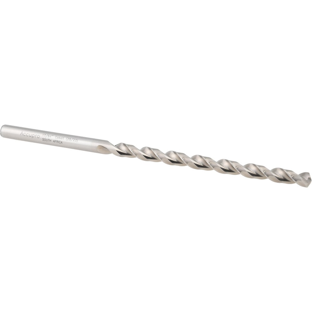 Taper Length Drill Bit: 17/64" Dia, 130 ° Point, Vanadium High Speed Steel