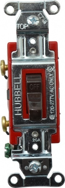 Hubbell Wiring Device-Kellems 1222B 2 Pole, 120 to 277 VAC, 20 Amp, Industrial Grade Toggle Wall Switch Image