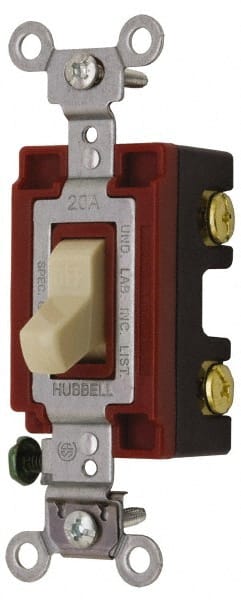 Hubbell Wiring Device-Kellems 1222I 2 Pole, 120 to 277 VAC, 20 Amp, Industrial Grade Toggle Wall Switch 