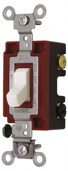 Hubbell Wiring Device-Kellems 1224W 4 Pole, 120 to 277 VAC, 20 Amp, Industrial Grade Toggle Four Way Switch Image