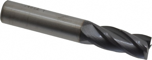 SGS 30018 Square End Mill: 7/16 Dia, 1 LOC, 7/16 Shank Dia, 2-3/4 OAL, 4 Flutes, Solid Carbide Image