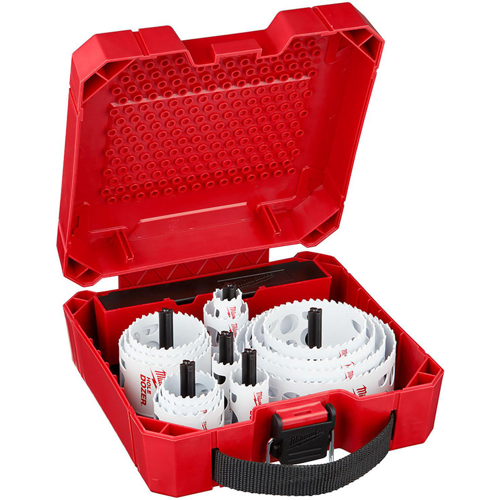 Master Electrician's Hole Saw Kit: 19 Pc, 3/4 to 4-3/4" Dia - Bi-Metal, Includes (1) Adapter, (1) Spacer, (14) Hole Saws, (2) Arbors & (3) Pilots