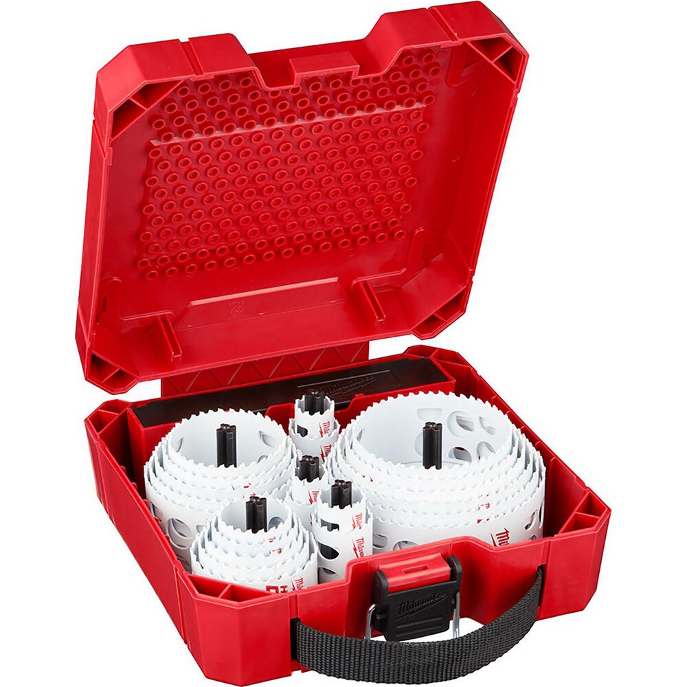General Purpose Hole Saw Kit: 28 Pc, 3/4 to 4-3/4" Dia