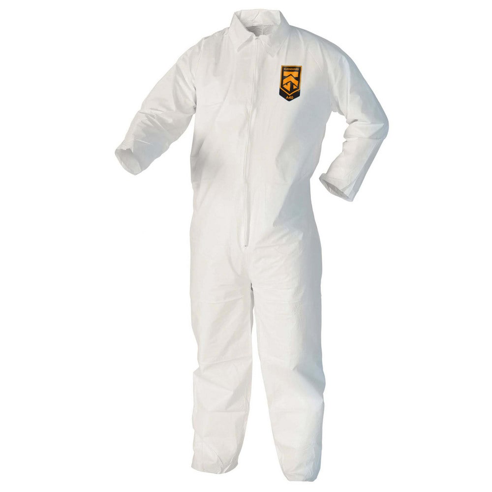 KleenGuard 44305 Non-Disposable Rain & Chemical-Resistant Coverall: Non-Hazardous Dry Particulates, Non-Hazardous Liquid Splash & Non-Hazardous Liquid Spray, White, Film Laminate 