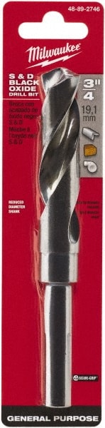 Milwaukee Tool 48-89-2746 Mechanics Drill Bit: 3/4" Dia, 1350, High Speed Steel, Weldon Shank Image