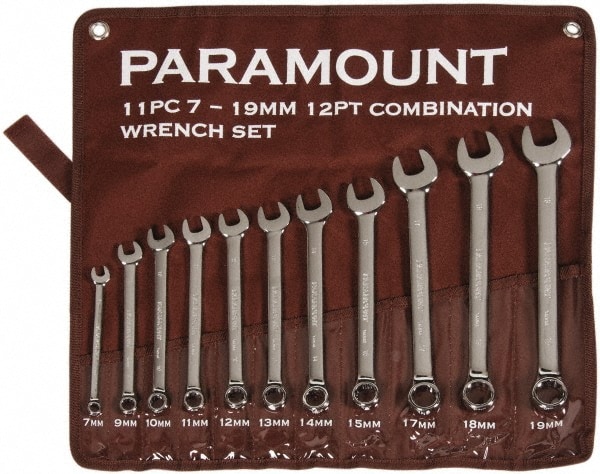 Combination Wrench Set: 11 Pc, Metric