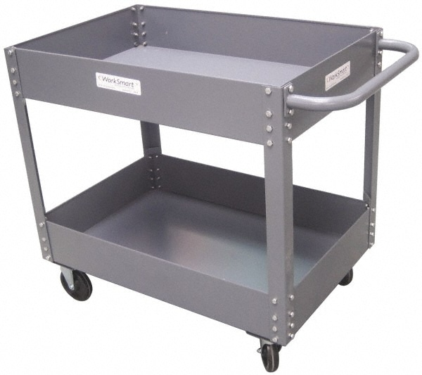 Service Utility Cart: Steel, Gray