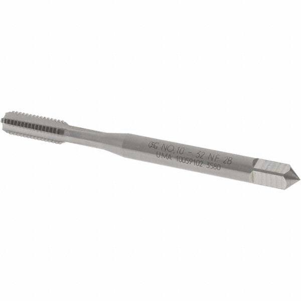 Straight Flute Straight w/ Square Shank Cleveland C50005 HSS-E #10-32 UNF Plug Chamfer HP Spiral Point Tap for Aluminum Bright Finish Pack qty. 1 