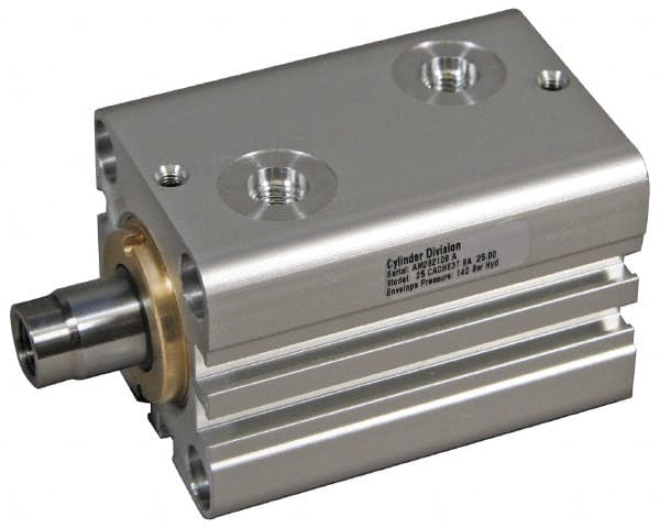 Schrader Bellows 1H000040016 Compact Hydraulic Cylinder: Bolt Clearance Holes with Pilot Gland Mount, Aluminum 