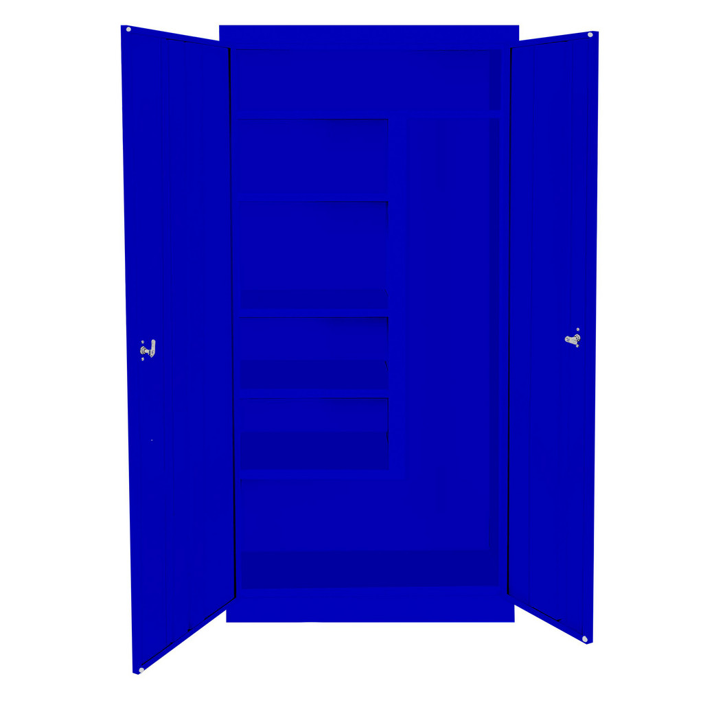 Steel Cabinets USA Steel Janitorial, Locking & Storage Cabinet: 30" Wide, 18" Deep, 72" High - 5 Shelf, Keyed | Part #J-318-BL