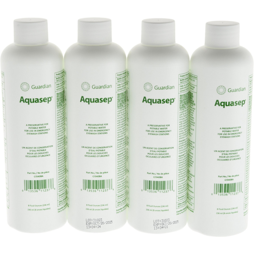 4 Qty 8 oz Water Preservative Bottle - Compatable with Portable Eye Wash Stations